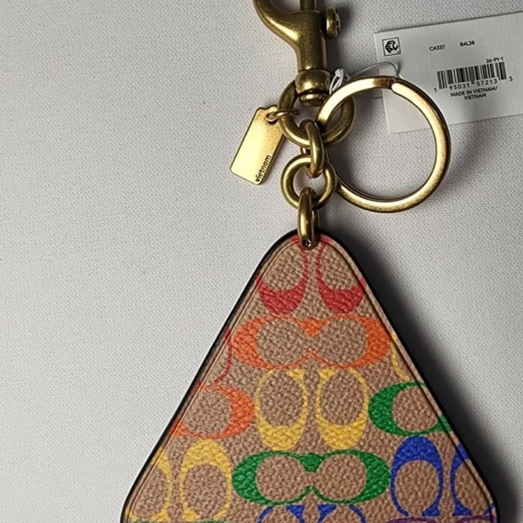 NEW Large Coach Signature Rainbow Roll With It Keyring Purse Fob Bag Cha⦠- Picture 5 of 7